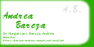 andrea barcza business card